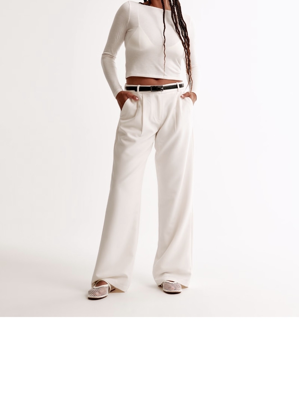 A&F SOFT Blush Wide-Leg High-Rise Trousers *Picture For Reference Of FIT ONLY*